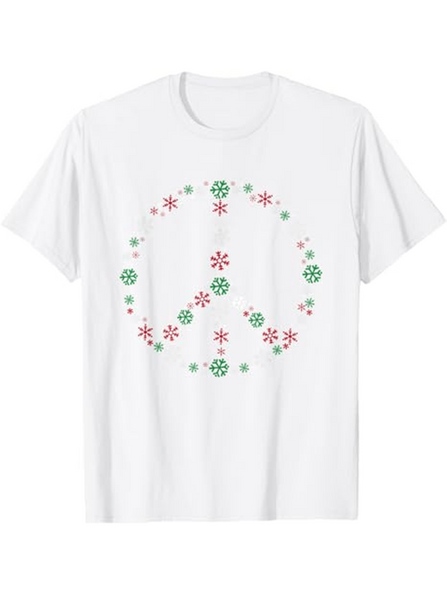 Men's Graphic T-Shirt Pastel Winter Snowflakes Forming A Peaceful Harmony Symbol