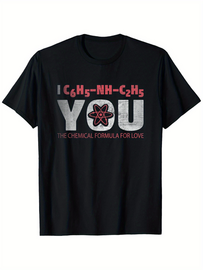 Men's Graphic T-Shirt Chemical Formula Structure With Scientific Heart You Statement