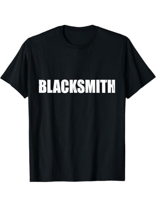Men's Graphic T-Shirt Blacksmith Bold White Text Centered On Classic Solid Black T Shirt