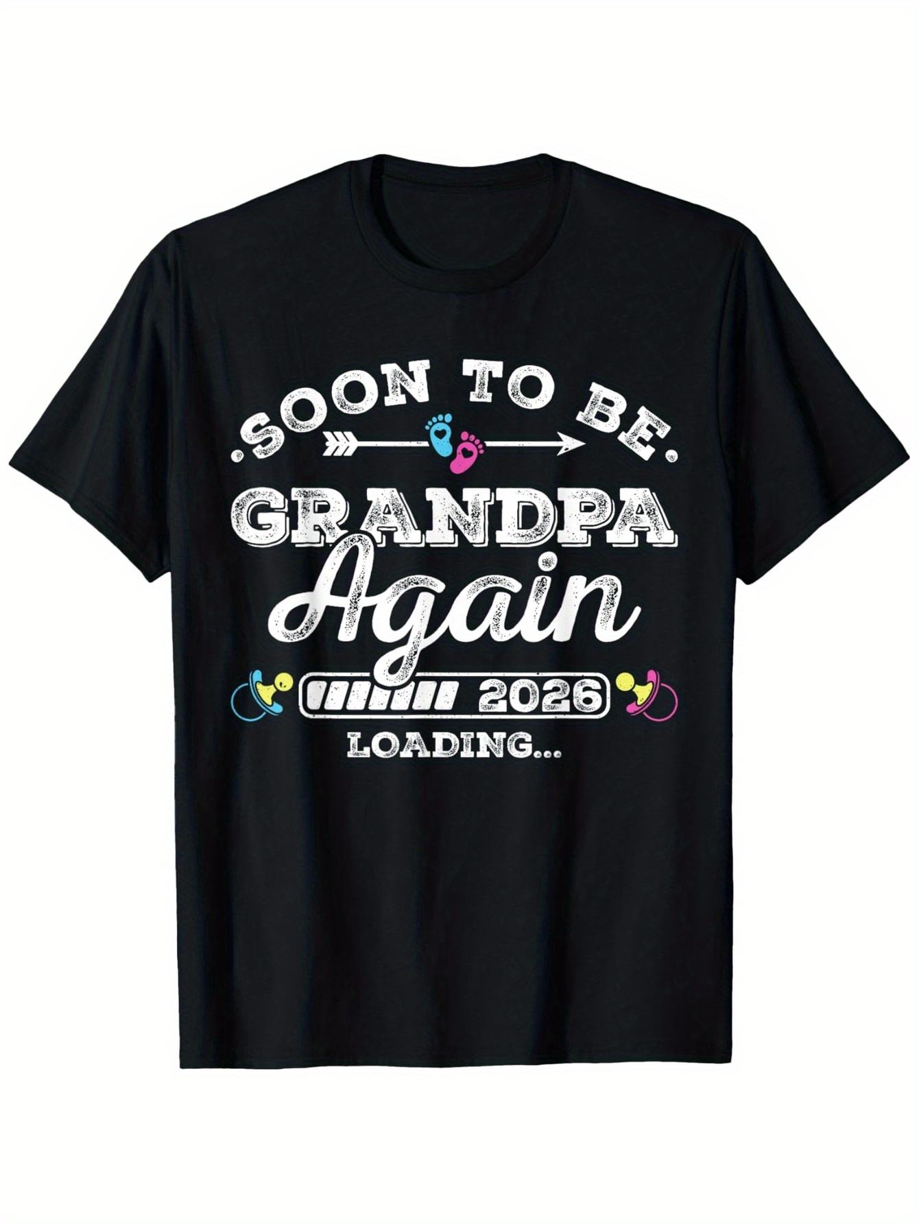 Men's Graphic T-Shirt Soon To Be Grandpa Again Loading 2025 With Pastel Icons