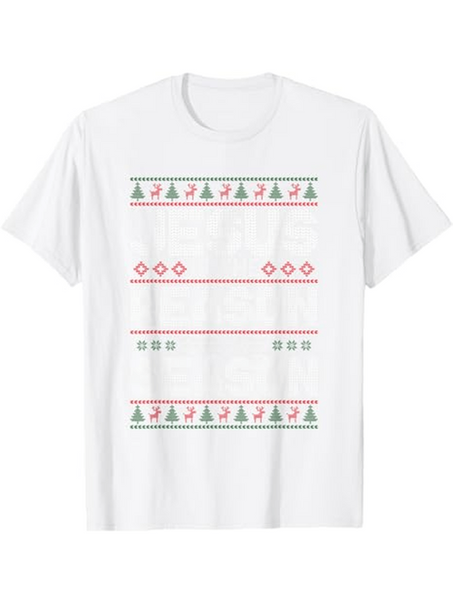 Men's Graphic T-Shirt Geometric Diamonds And Christmas Trees Patterned Festive Holiday T Shirt