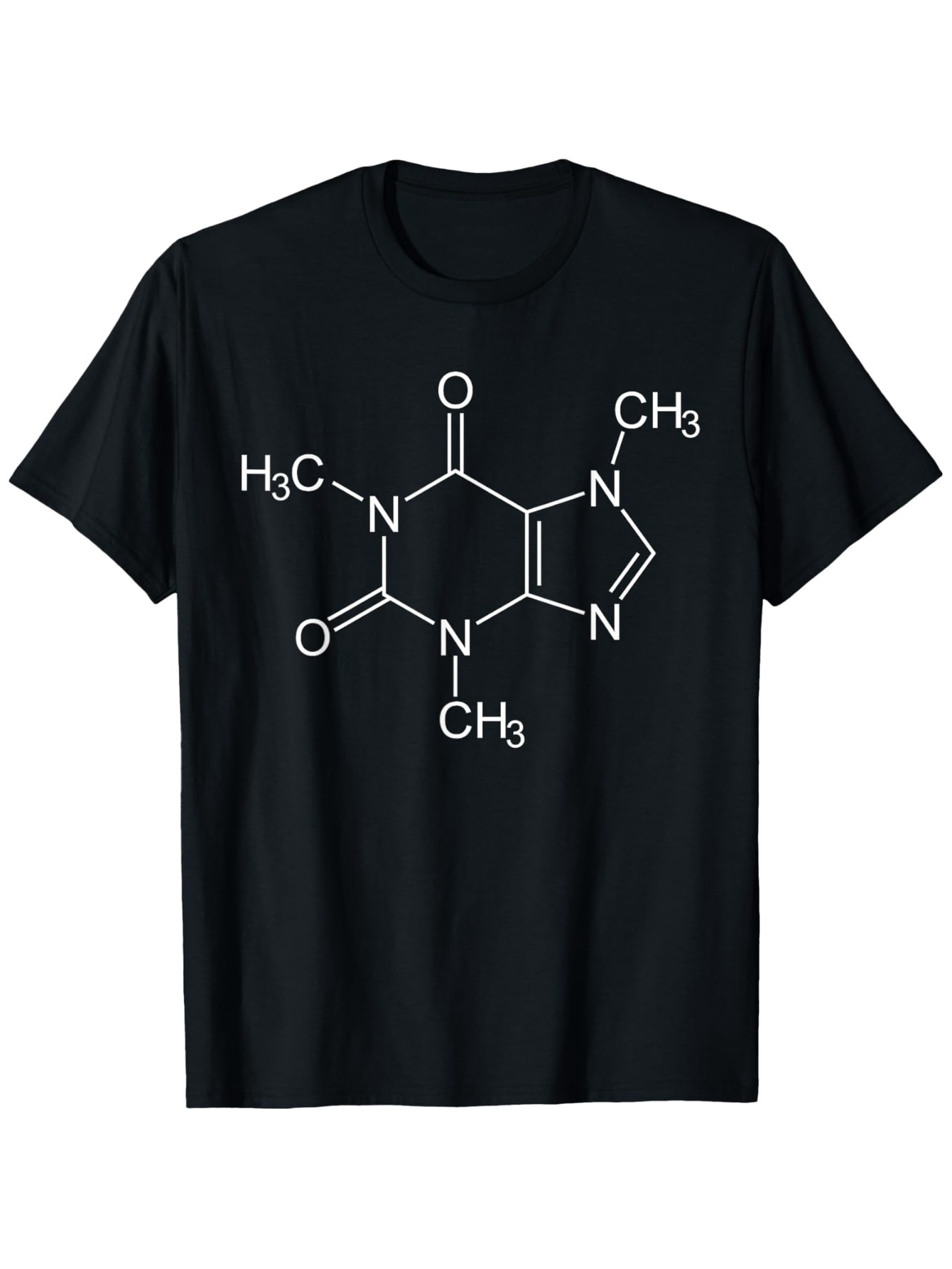 Men's Graphic T-Shirt Chemical Bond Lines With Molecular Formula Structure Caffeine