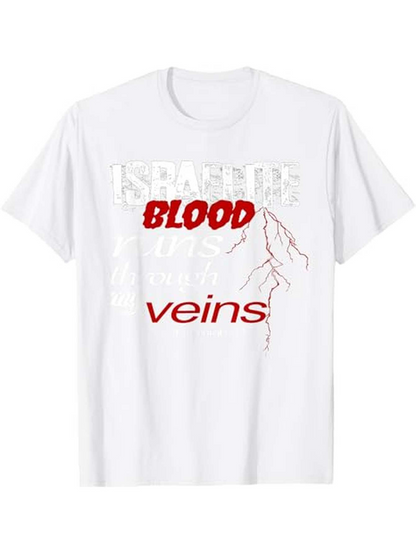 Men's Graphic T-Shirt Blood Flow With Scarlet Letters And Vein Illustration T Shirt