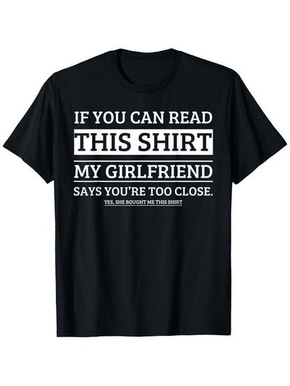 Men's Graphic T-Shirt Funny Warning Words In Bold White Text On A Black Shirt