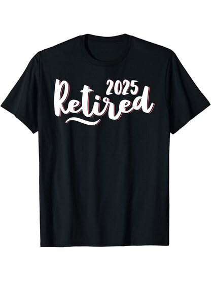 Men's Graphic T-Shirt 2025 Retired Bold Handwritten Script With Modern Minimalist Style Retired