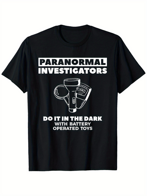 Men's Graphic T-Shirt Paranormal Investigators With Flashlight Recorder And Batteries T Shirt