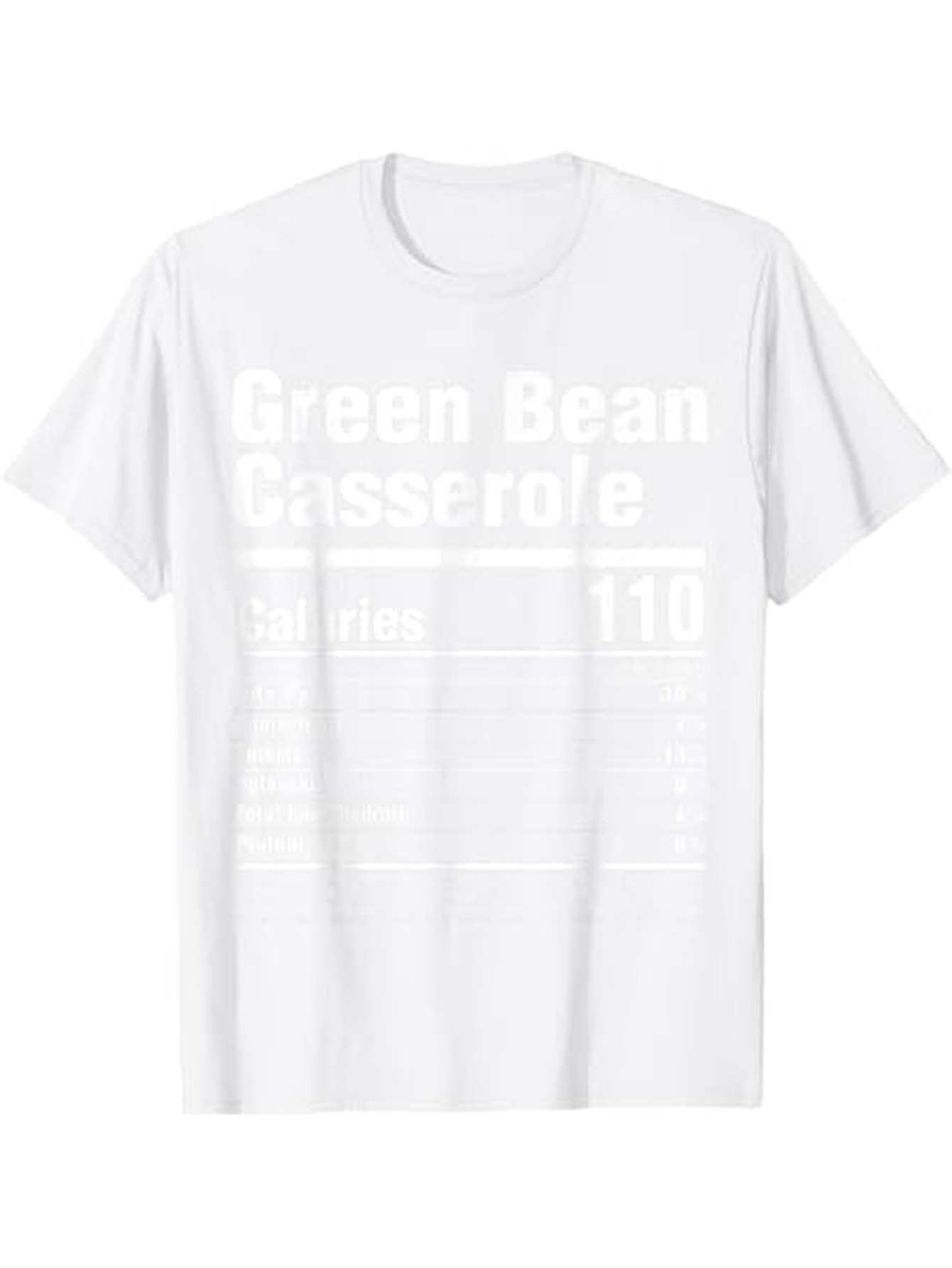 Men's Graphic T-Shirt Green Bean Casserole Nutritional Facts With Text Recipe Print T Shirt