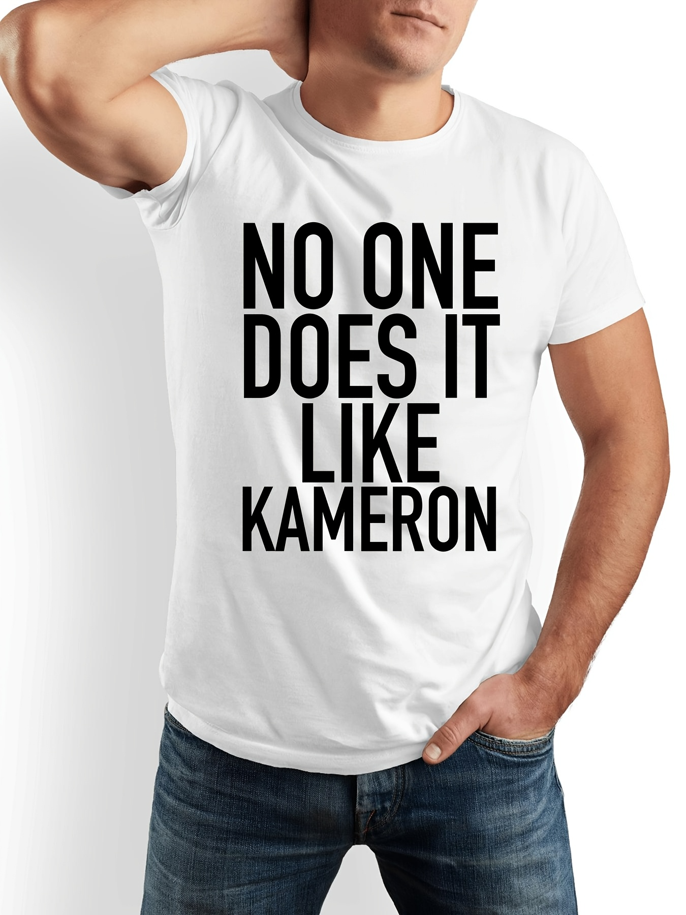 Men's Graphic T-Shirt No One Does It Like Kameron Bold Letters Centered T Shirt