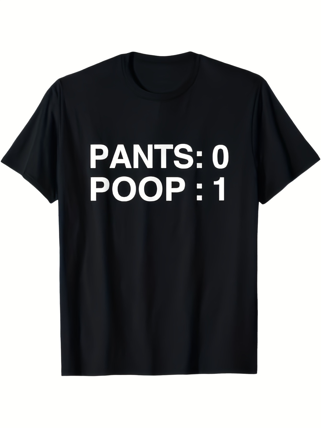 Men's Graphic T-Shirt Pants Zero Poop One Bold White Letters Humor Shirt