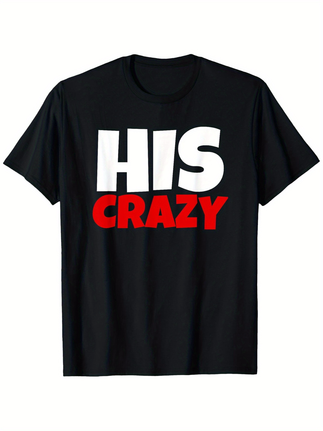 Men's Graphic T-Shirt Bold Block Letters With Contrasting Colors On Statement Crazy Shirt