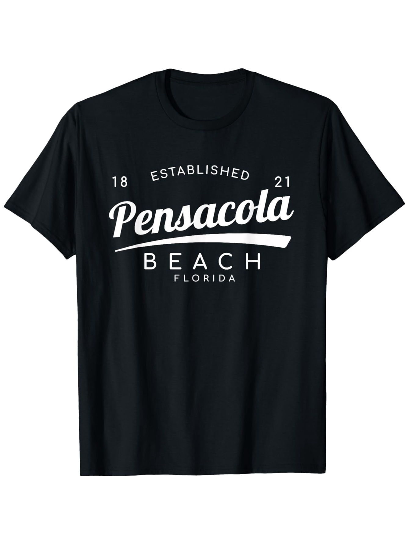 Men's Graphic T-Shirt Established 1821 Pensacola Beach Florida Typography Design T Shirt