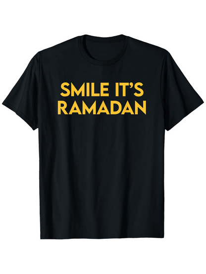 Men's Graphic T-Shirt Smile Its Ramadan Bold Yellow Letters On Soft Cotton T Shirt