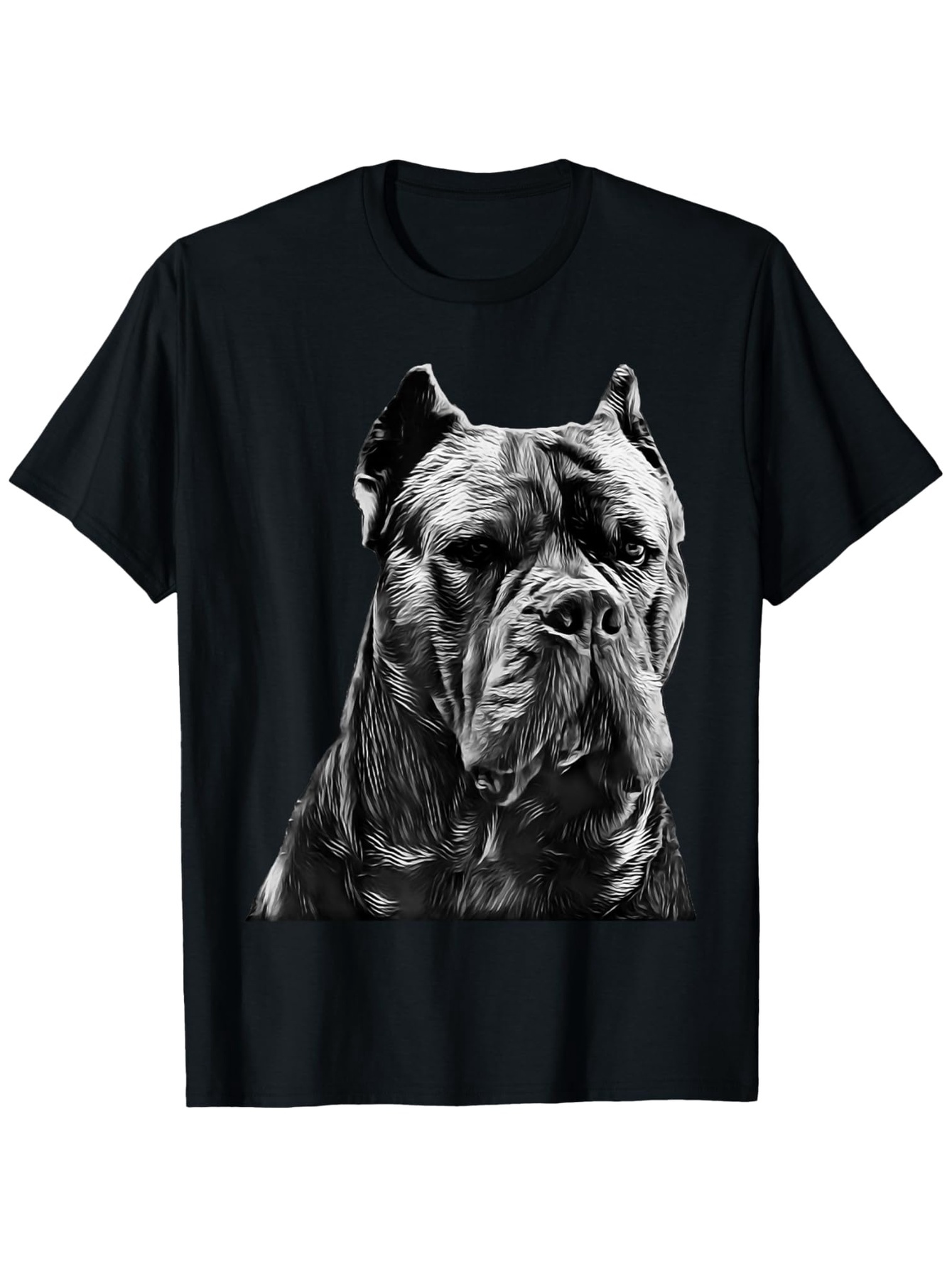 Men's Graphic T-Shirt Shadowy Realism With Sharp Contrast Featuring Fierce Majestic Cane Corso Dog