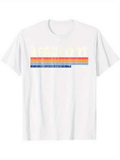 Men's Graphic T-Shirt Colorful Stripes With Bold Inspirational Summer Statement Shirt