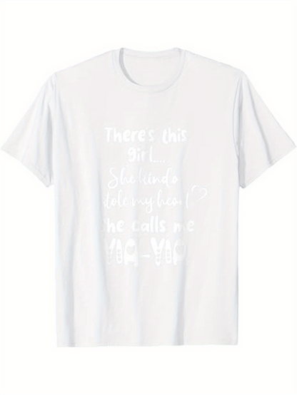 Men's Graphic T-Shirt There Is This Girl With Words Written Across White Fabric T Shirt