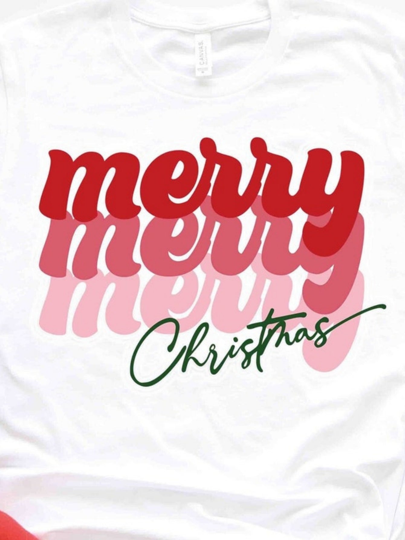 Men's Graphic T-Shirt Merry Christmas Handwritten Script With Festive Reflection Typography Design