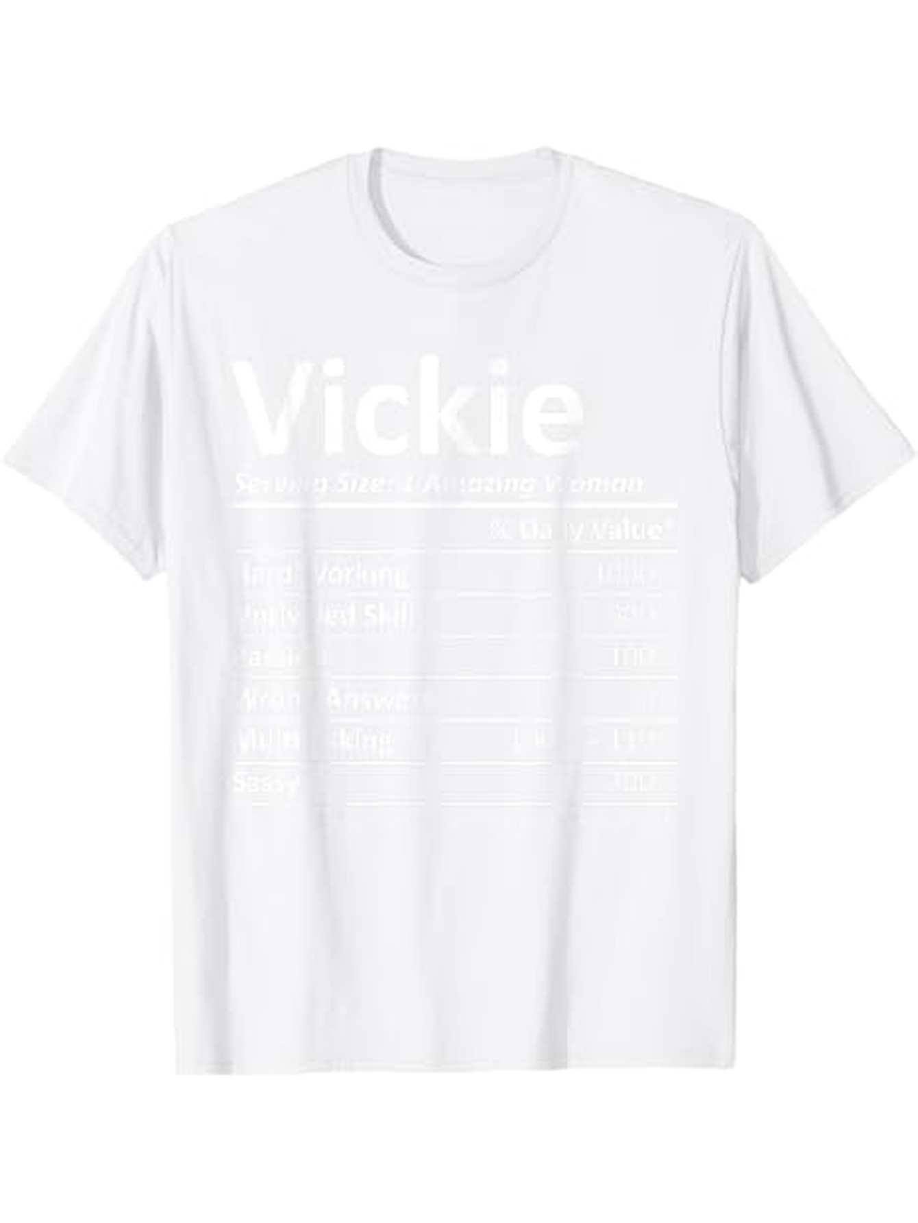 Men's Graphic T-Shirt Vickie Minimal Monochrome Bold Letter Print White T Shirt
