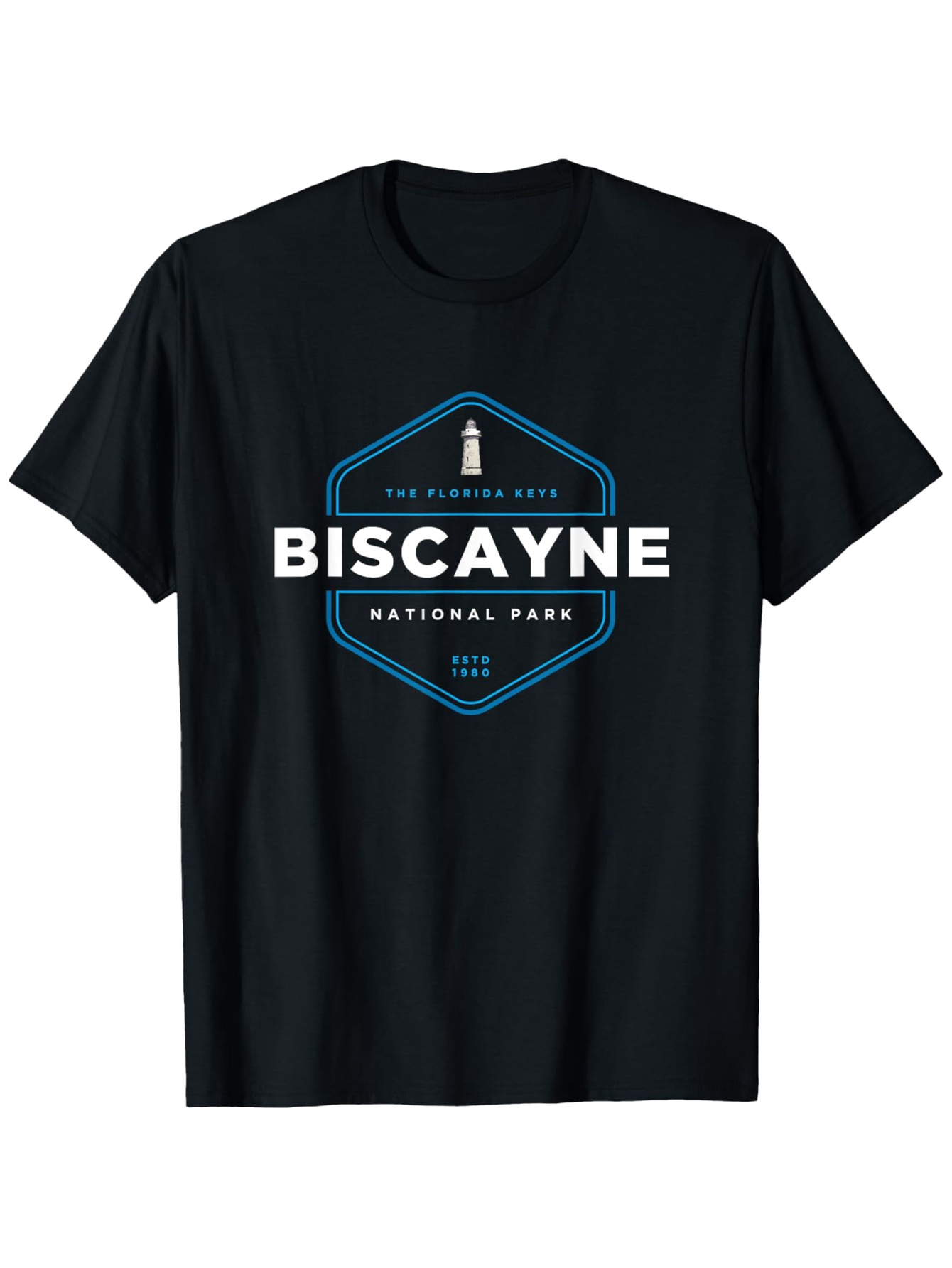 Men's Graphic T-Shirt Biscayne National Park Iconic Lighthouse Graphic Design Shirt