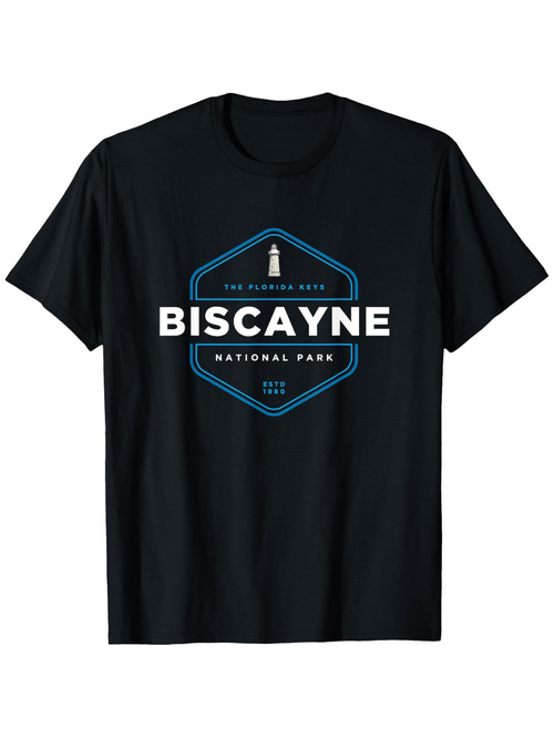 Men's Graphic T-Shirt Biscayne National Park Iconic Lighthouse Graphic Design Shirt