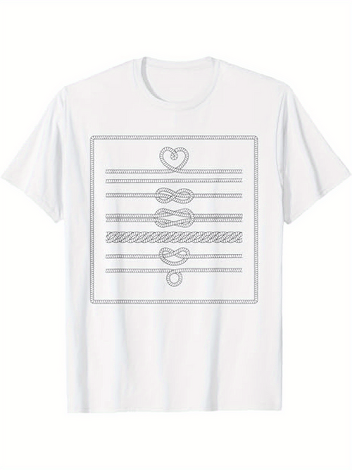 Men's Graphic T-Shirt Outlined Hearts And Linear Pattern Surrounded By Fine Parallel Lines T shirt