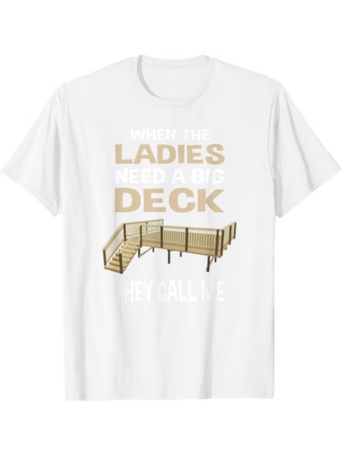 Men's Graphic T-Shirt Ladies Need A Big Deck With Wooden Planks Under Bright Sunlight Deck