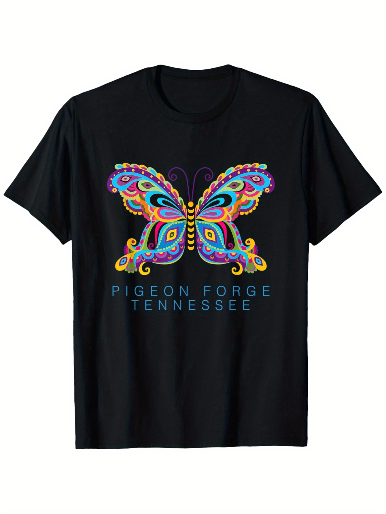 Men's Graphic T-Shirt Pigeon Forge Tennessee Colorful Abstract Patterns Gathering On Butterfly