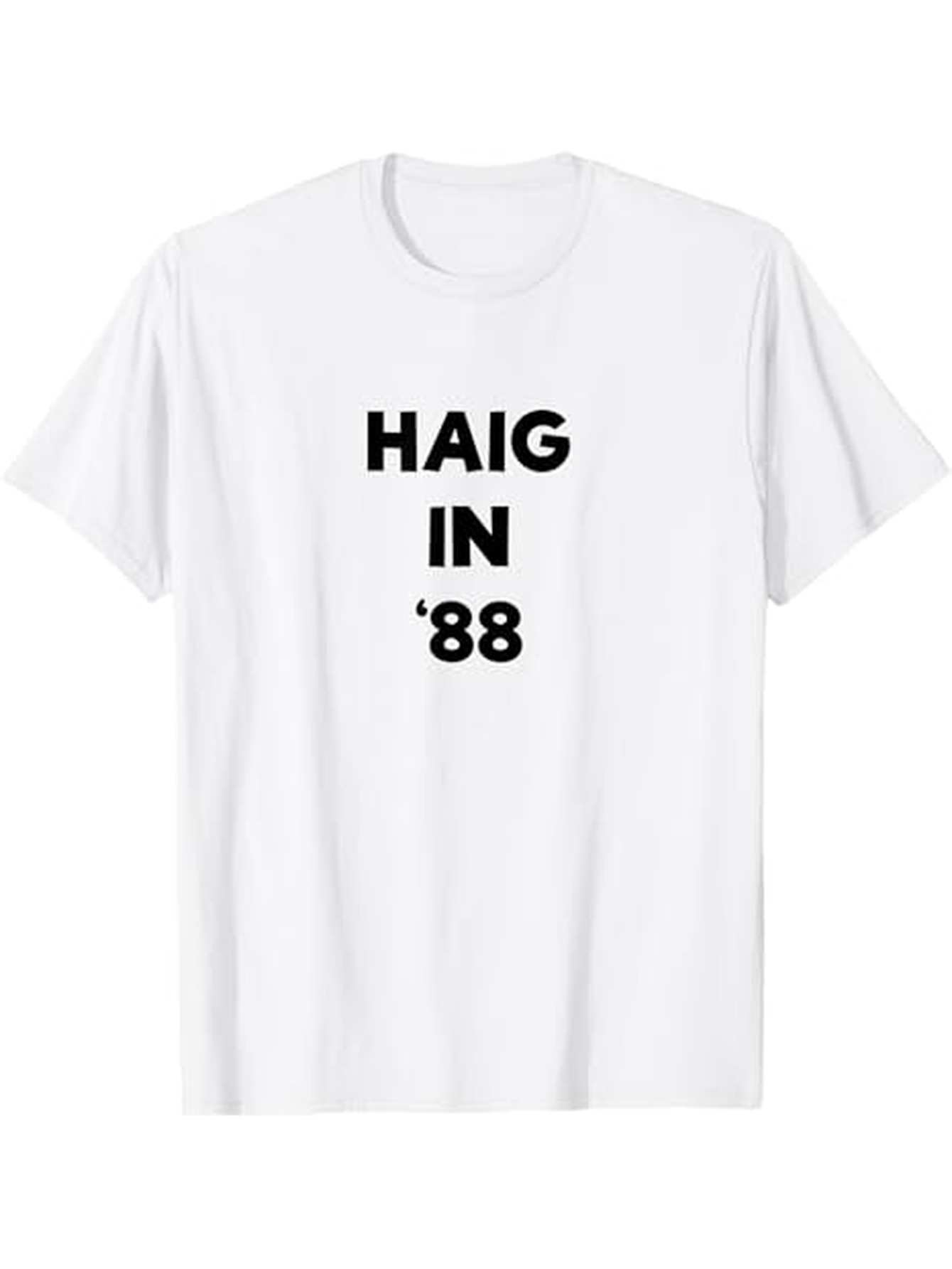 Men's Graphic T-Shirt Haig In Eighty Eight Bold Letters On White T Shirt