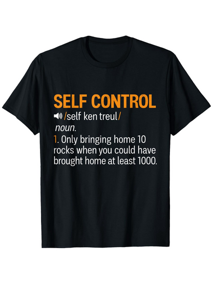 Men's Graphic T-Shirt Self Control Playful Typography With White Humorous Definition Text T Shirt