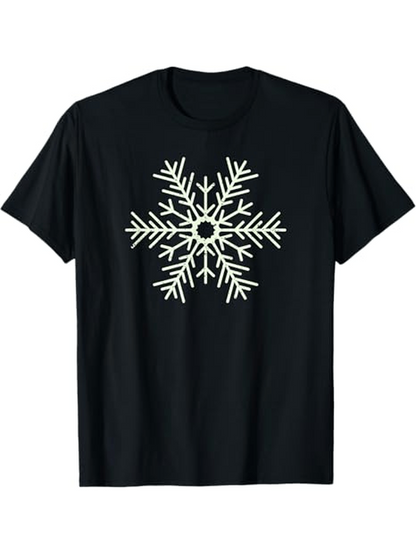 Men's Graphic T-Shirt Radiant Winter Spirit With Icy White Frosty Pattern Snowflake