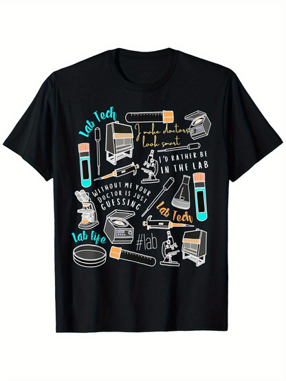 Men's Graphic T-Shirt I Run Tests Using Science Tools In The Lab