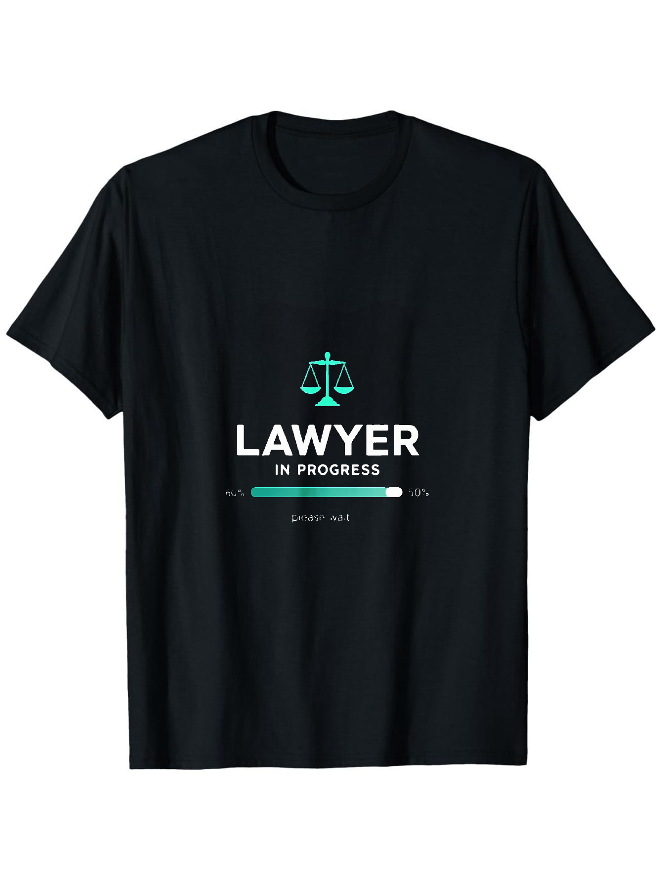 Men's Graphic T-Shirt Lawyer In Progress Justice Scales Loading Bar On Black Shirt