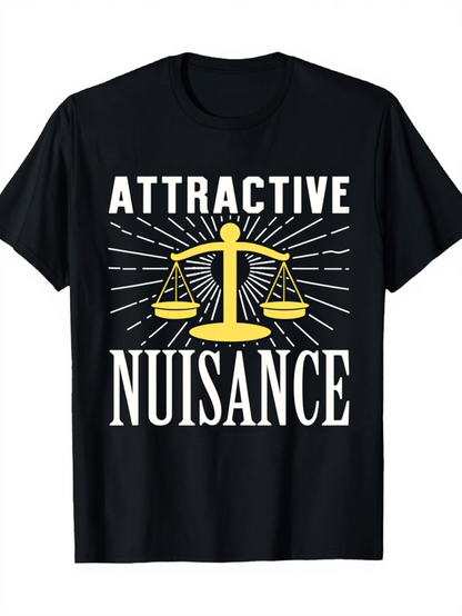 Men's Graphic T-Shirt Attractive Nuisance Golden Justice Scales With Radiating Light Rays
