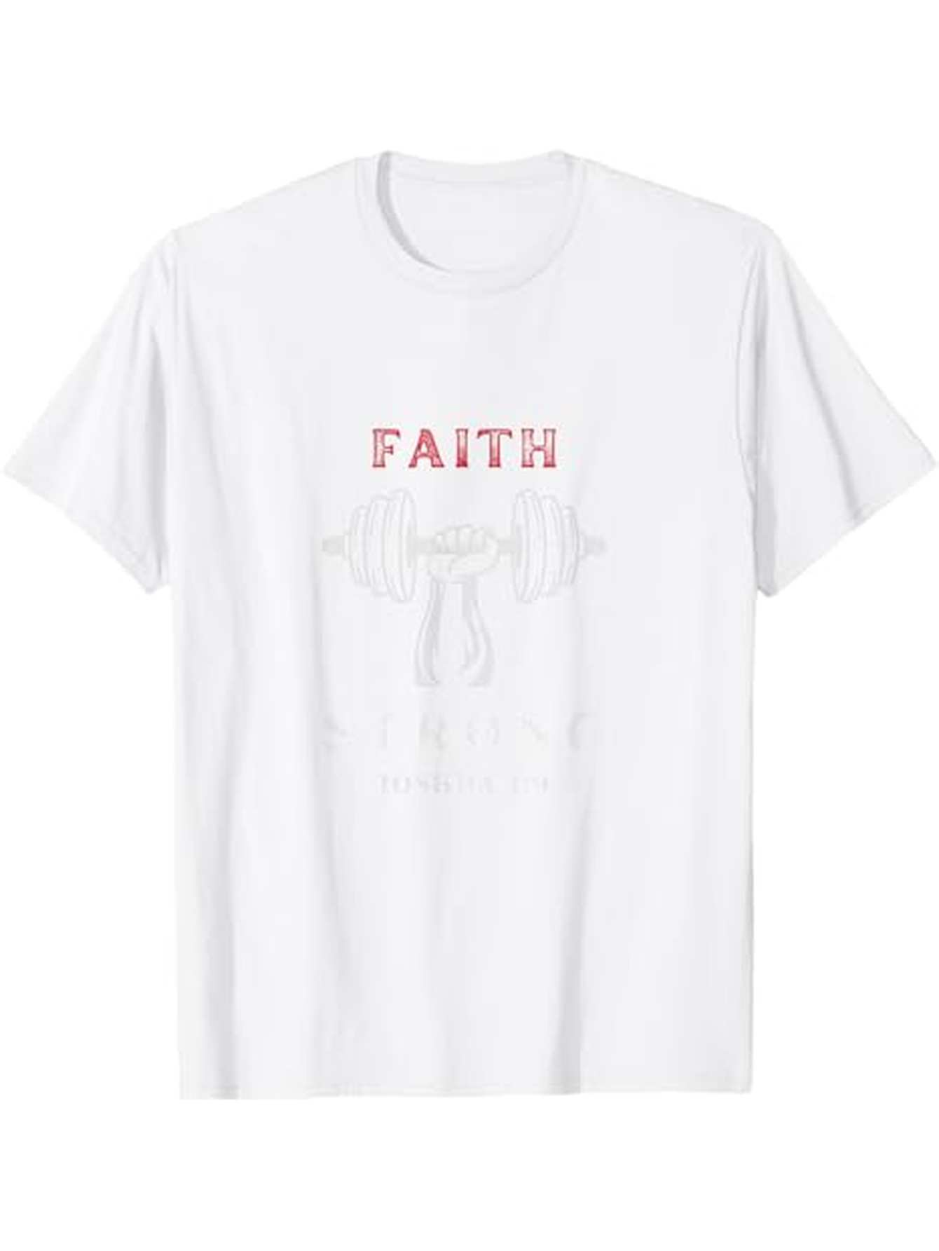 Men's Graphic T-Shirt Faith Hand Drawn Dumbbells Surrounded By Inspirational Text T Shirt