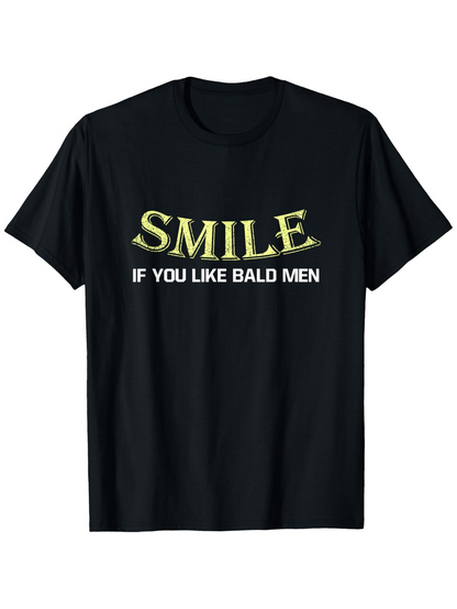 Men's Graphic T-Shirt Smile With Bold White Lettering On Black Shirt