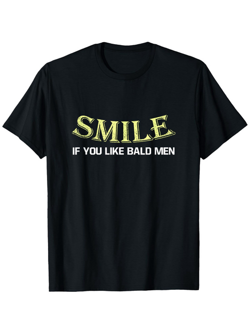 Men's Graphic T-Shirt Smile With Bold White Lettering On Black Shirt