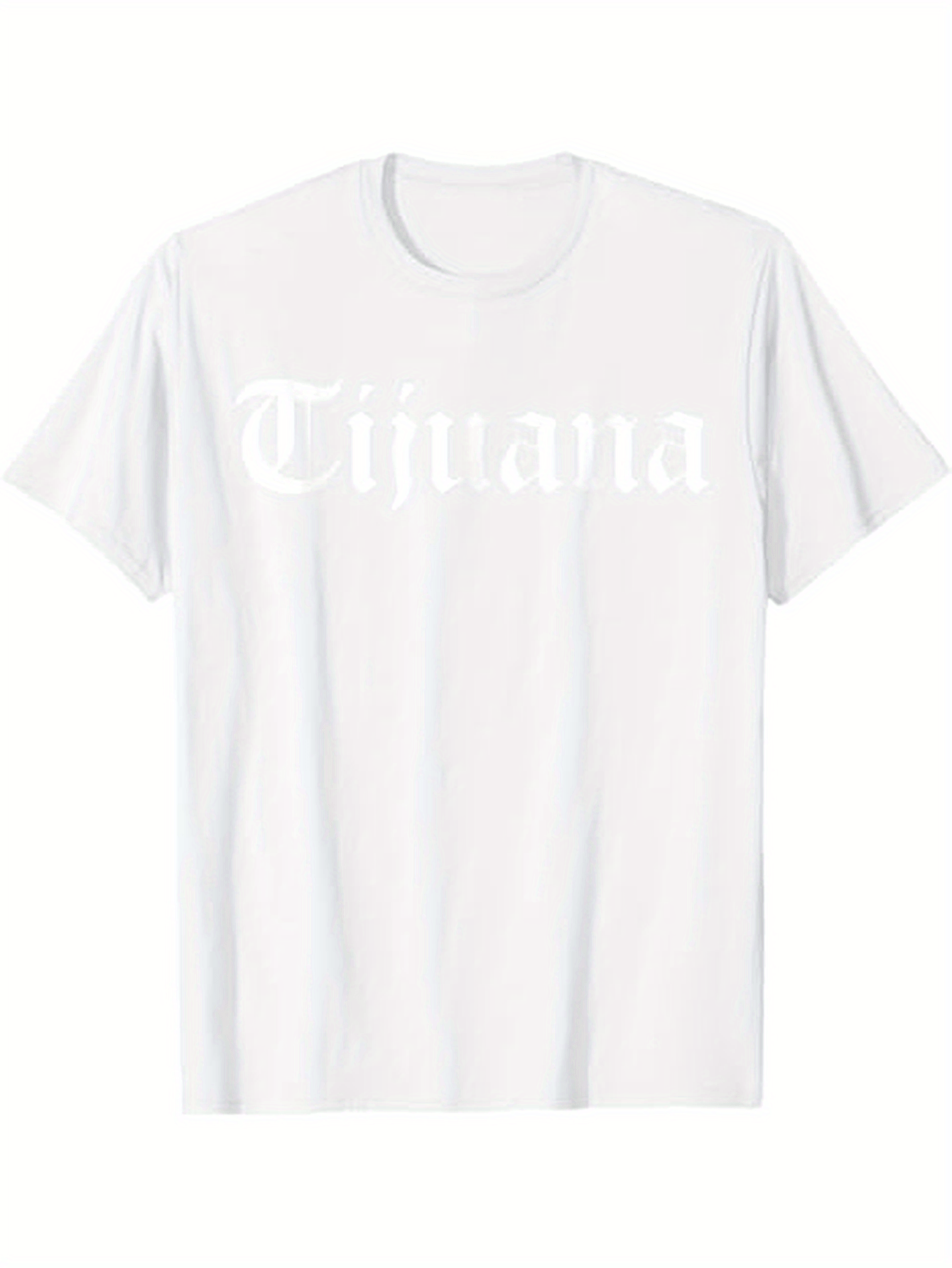Men's Graphic T-Shirt Tijuana Classic Old English Style Typography Over Minimalist Plain T Shirt
