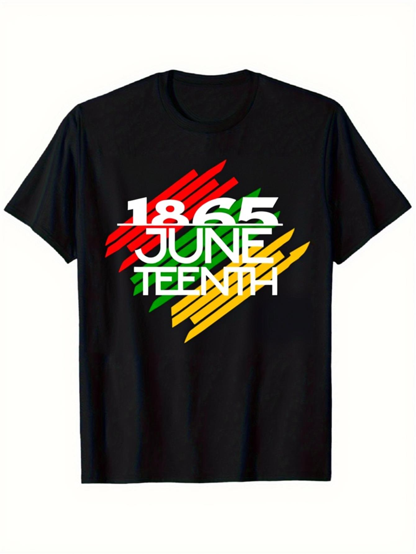 Men's Graphic T-Shirt 1865 Juneteenth Bold Colorful Paint Stroke Graphic T Shirt