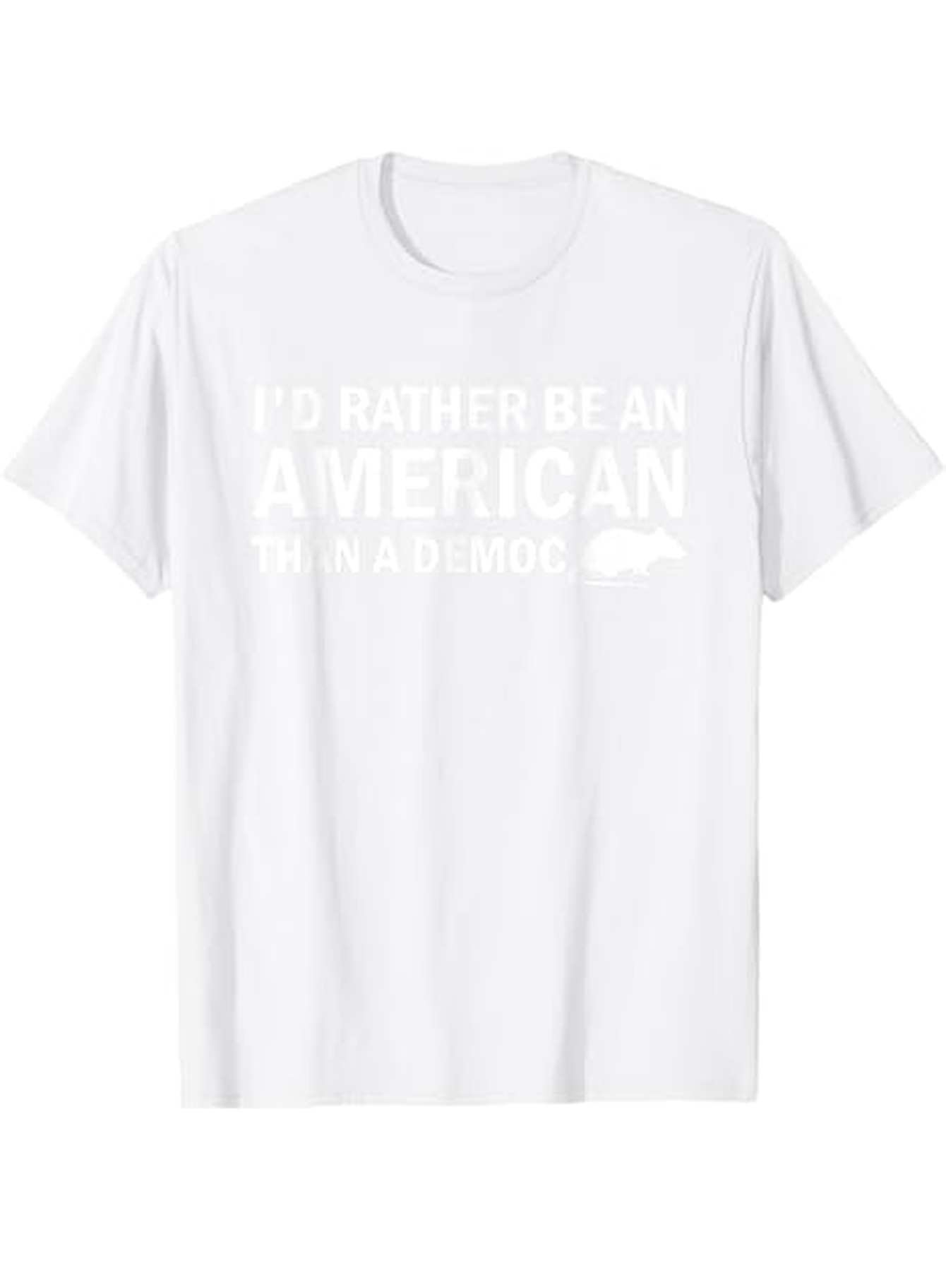 Men's Graphic T-Shirt Id Rather Be An American Bold Statement Pride Slogan On White T Shirt
