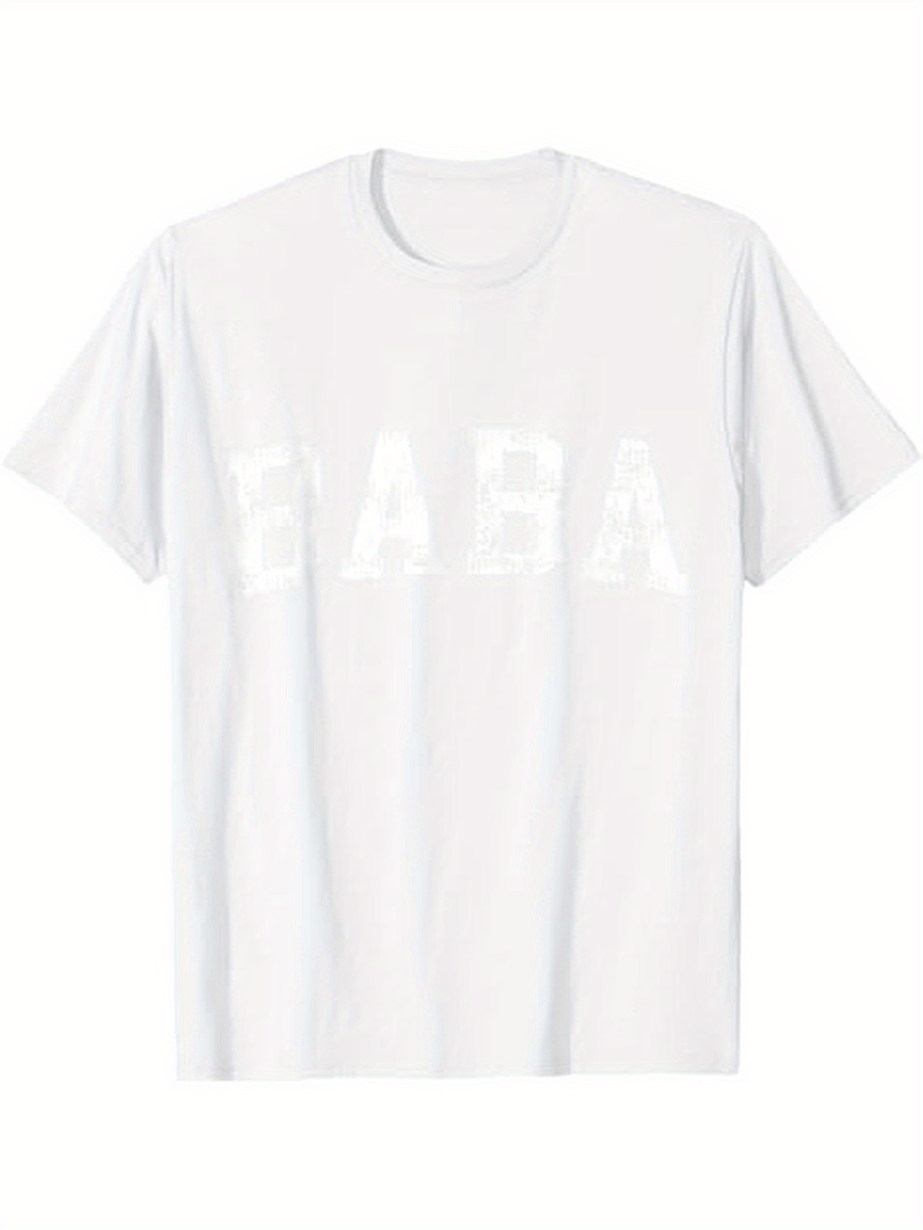 Men's Graphic T-Shirt BABA Minimal White Cotton Short Sleeve T Shirt
