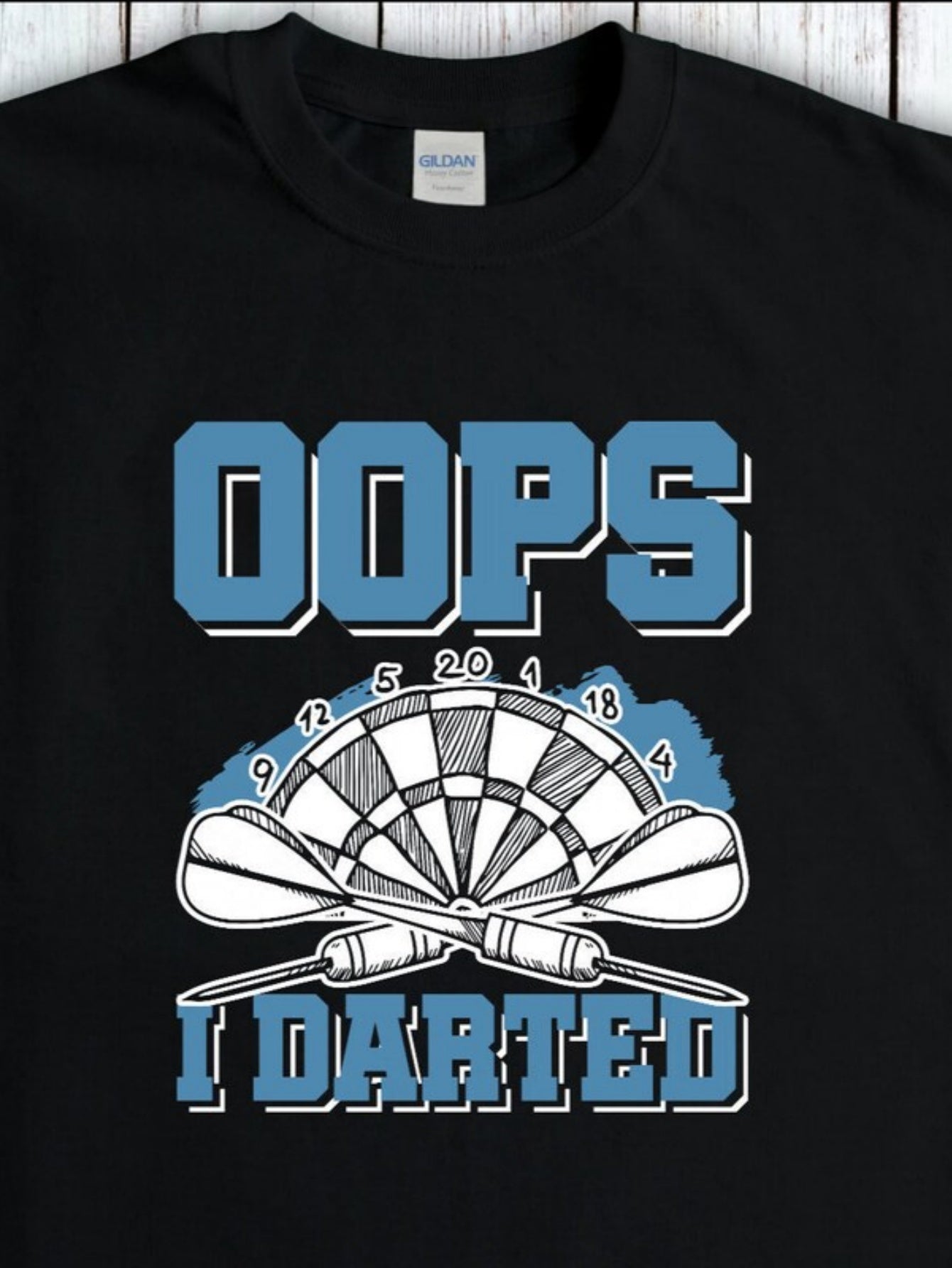 Men's Graphic T-Shirt Oops I Darted Classic Dartboard With Two Crossing Darts Graphic