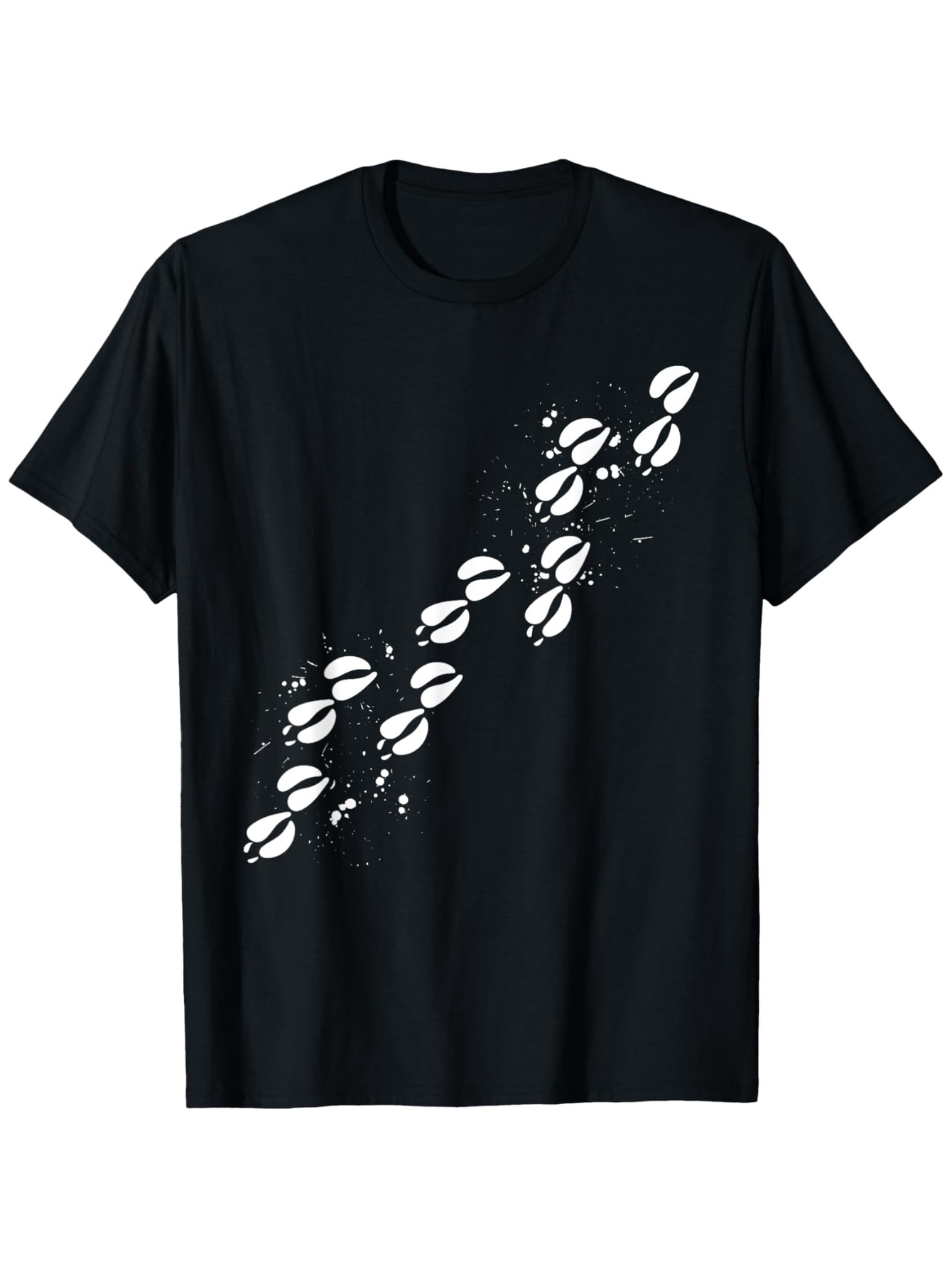 Men's Graphic T-Shirt Diagonal Path Of Scattered Abstract White Footprints T Shirt
