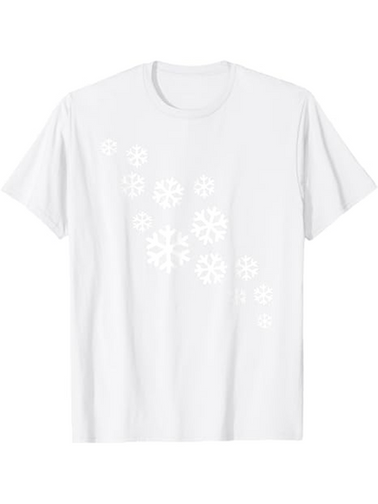 Men's Graphic T-Shirt Falling Snowflakes In Wintery Breeze Pattern Snowflake