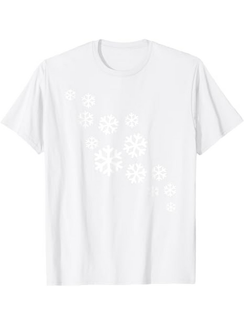 Men's Graphic T-Shirt Falling Snowflakes In Wintery Breeze Pattern Snowflake