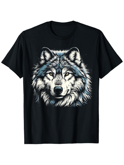 Men's Graphic T-Shirt Majestic Wild Fur Under Moonlit Night Wolf