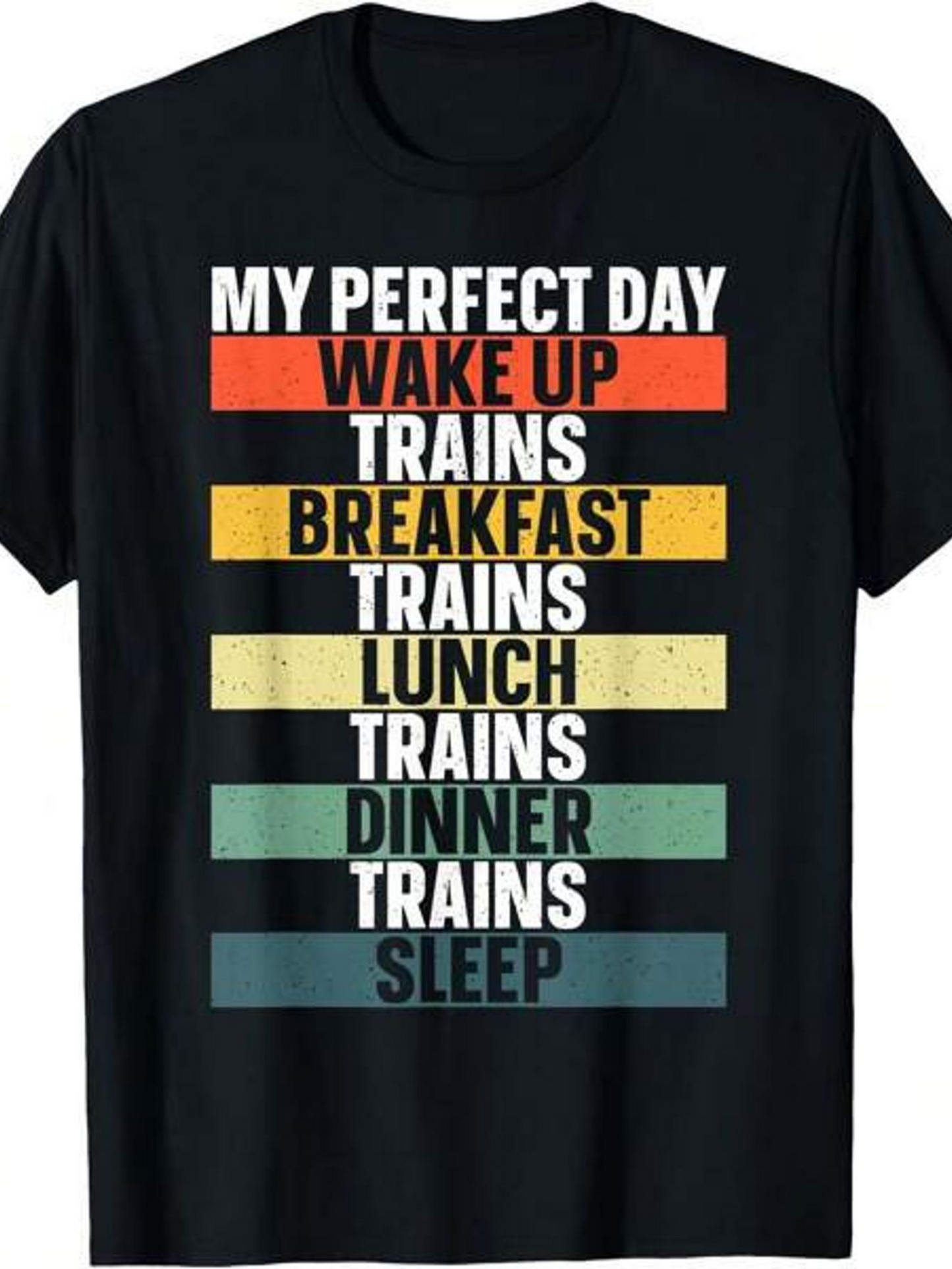 Men's Graphic T-Shirt My Perfect Day Colorful Block Text With Motivational Words