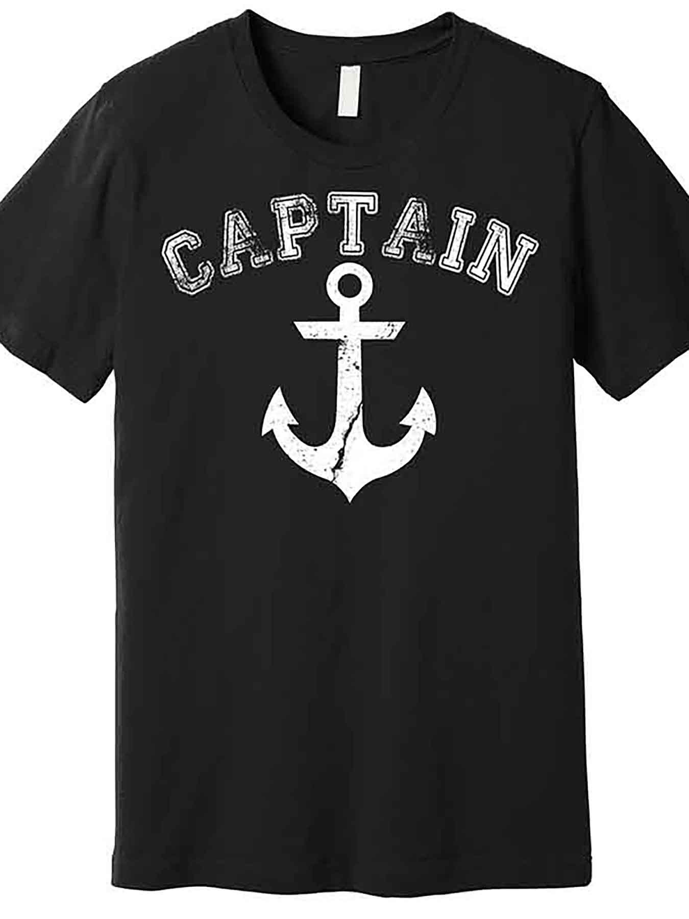 Men's Graphic T-Shirt Captain Vintage Distressed White Iconic Anchor Nautical Design Shirt