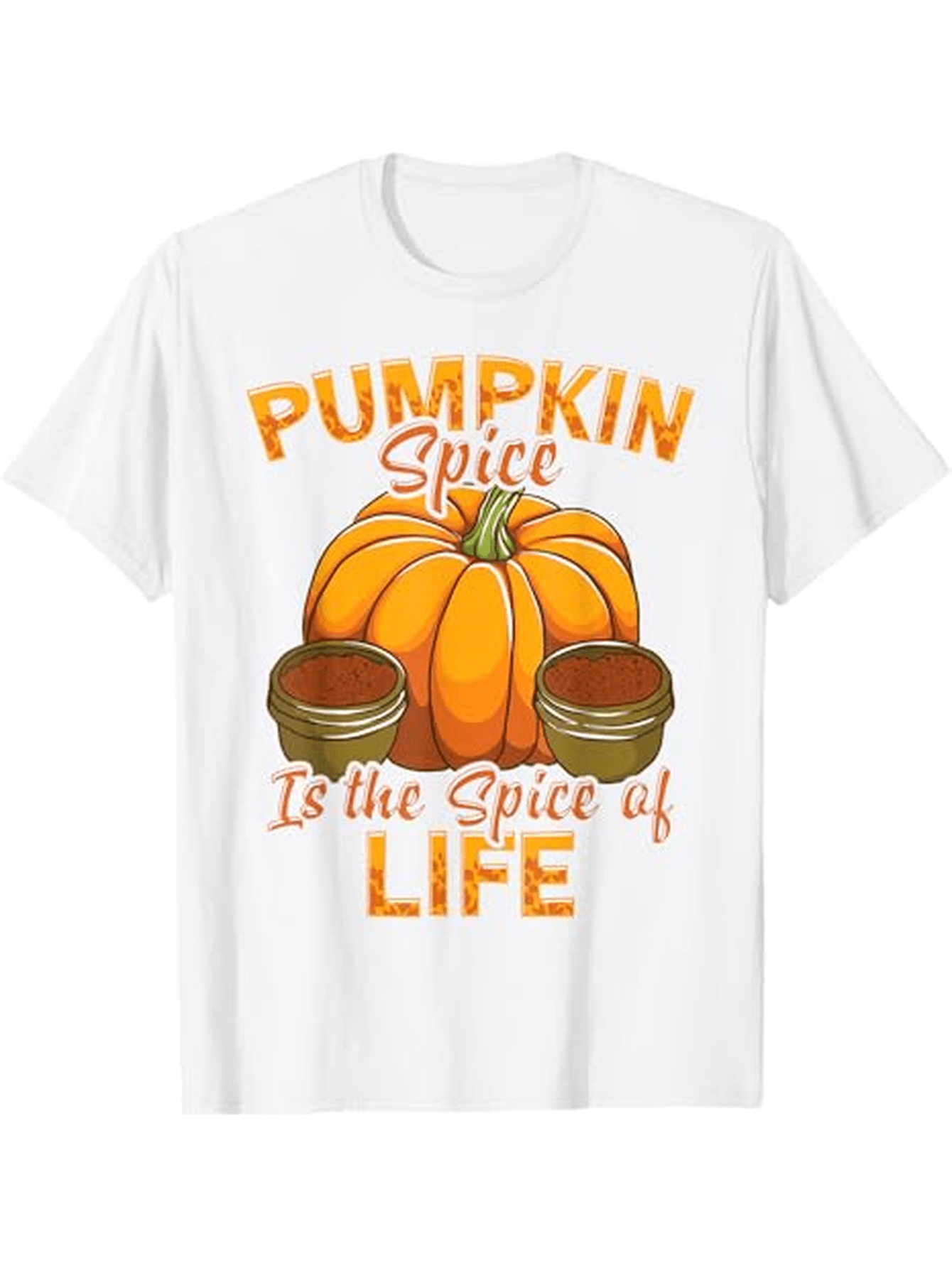 Men's Graphic T-Shirt Pumpkin Spice Among Seasoning Jars With Autumn Pumpkin