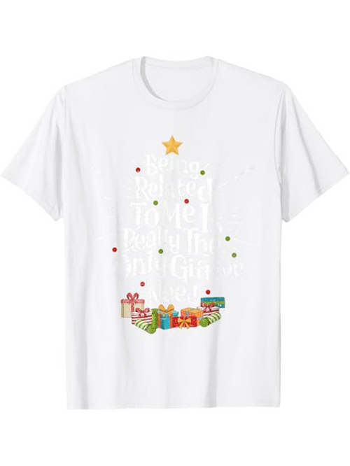 Men's Graphic T-Shirt Stacked Colorful Presents Under A Decorated Christmas Tree
