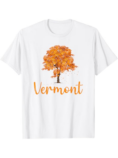 Men's Graphic T-Shirt Vermont Autumn Leaves With Golden Foliage Shaded Maple Tree