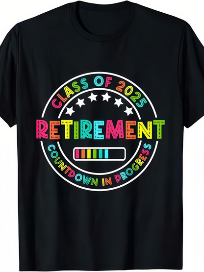 Men's Graphic T-Shirt Retirement Countdown In Progress With Colorful Graduation Circle